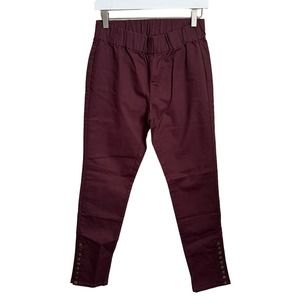 Soft Surroundings Metro Denim Pull‎ On Leggings Burgundy Size XS NWT